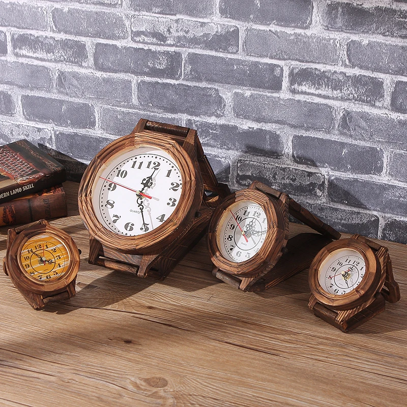 Simple Large Wall Clock Wood Quartz Silent Antique Nordic Retro Wall Clock Vintage Digital Vintage Home Decor Kitchen Saat 2020