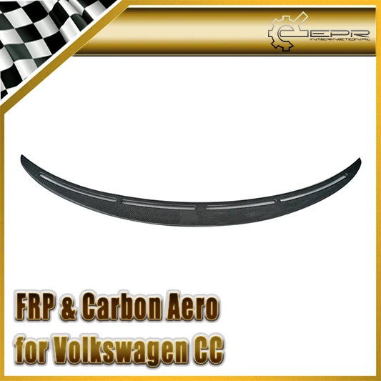 Car-styling For VW VW Passat CC Karztec Carbon Fiber Lip Spoiler Glossy Fibre Finish Trunk Wing Accessories Racing Trim