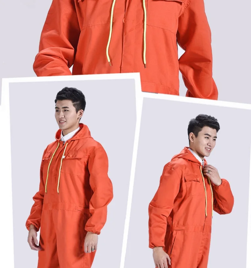Worker Clothing Hooded Overalls Women Men's Spring Autumn Oversized Onesies Coveralls Car Repairmen Mechanical Workshop Uniforms