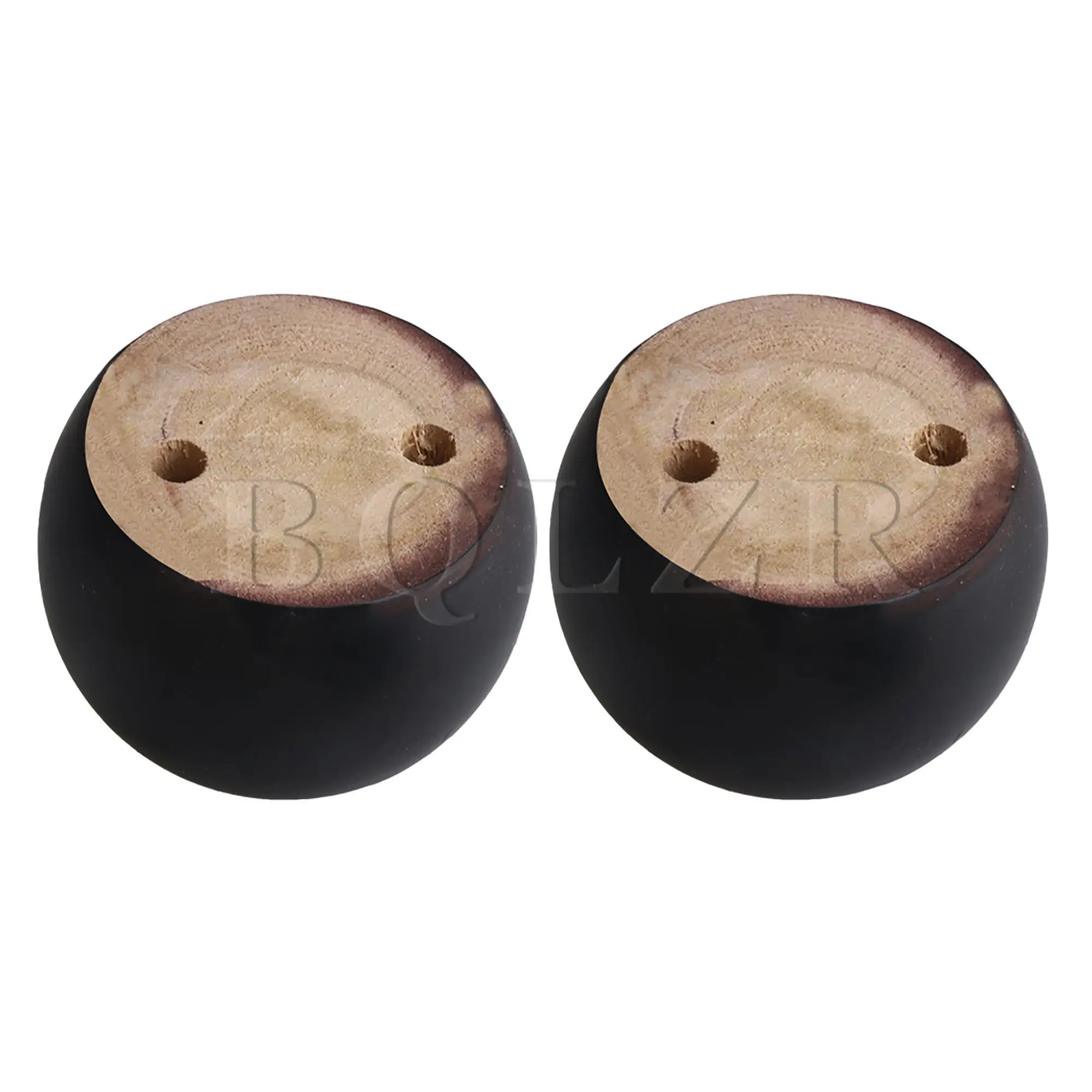 BQLZR 8PCS Black Wooden Round Cabinet Couch Legs 8x5cm for Furniture Hardware