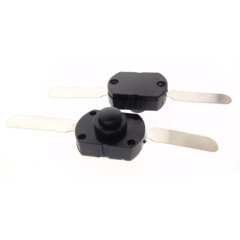 10PCS 1712-CC ON OFF Black Flashlight Control Switch 2 pins Table Light Longer Feet Parallel Central Button 17*12mm