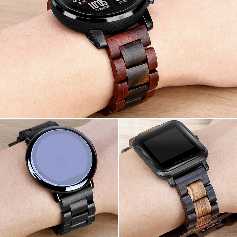 22 مللي متر الخشب حزام ل TicWatch برو معصمه Correa لهواوي ساعة GT 2 برو/GT2 46 مللي متر الشرف ماجيك حزام ساعة ذكية سوار حزام