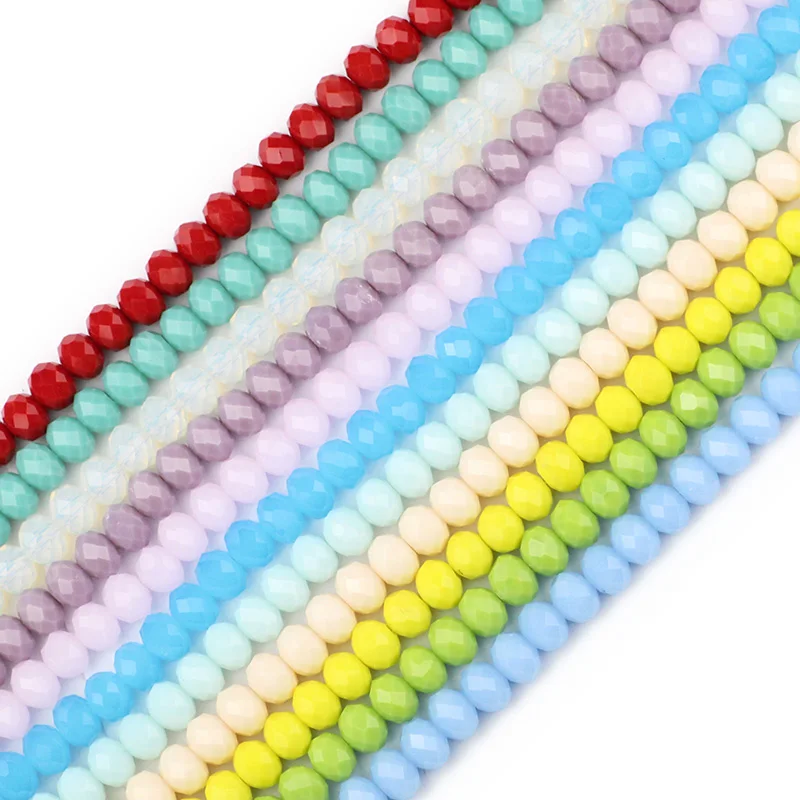 JHNBY Flat Round Faceted Austrian crystal beads ball 8x6mm 30pcs Ceramic color Loose beads jewelry making bracelets necklace DIY