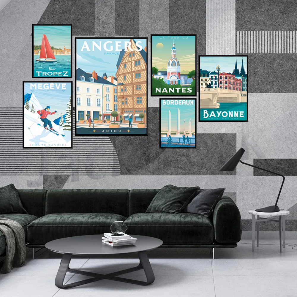 France City Travel Poster Canvas Art Print Wall Painting Living Room Home Decor Gift