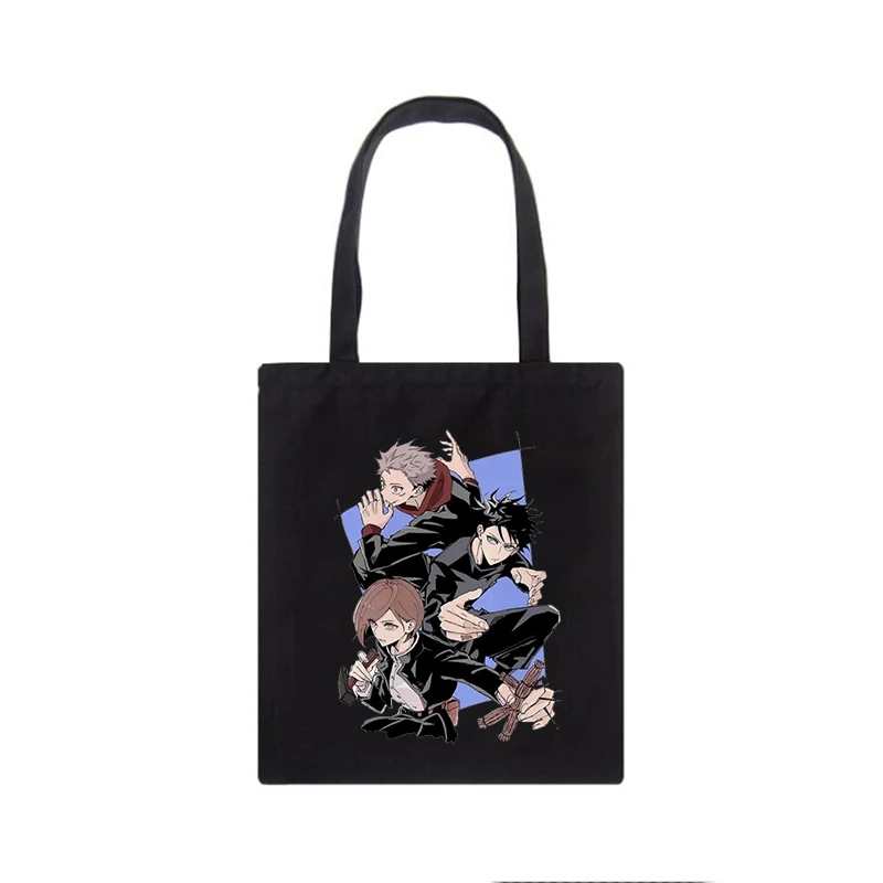 Jujutsu Kaisen canvas bag Japanese anime women shoulder bag ins Harajuku large capacity new hip hop Vintage cartoon shopper bags