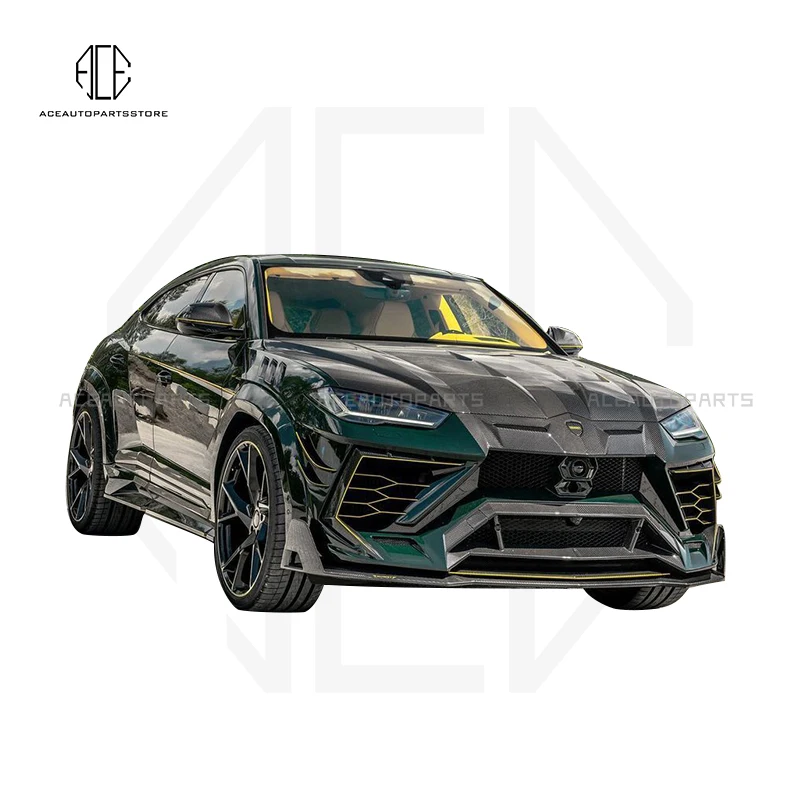 Carbon Front Lip Rear Diffuser Boot Spoiler Side Skirts Air Vent Trims For Lamborghini Urus M Style Wet Carbon Fiber Body KIT