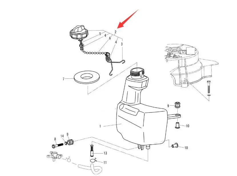 

F4-04120100 Fuel cap assy for Parsun HDX 4-stroke F4 F5 / 2-Stroke T2.5 T3.6 Outboard Engine