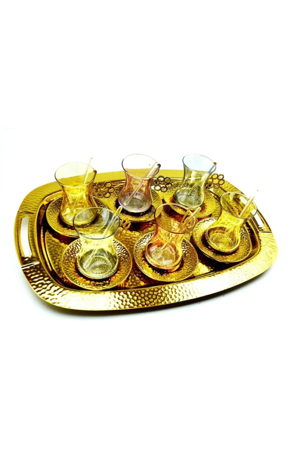 Uras Casting Decorative Tray Gold Six Personality Tea Team English Tea Cup Glass Cup