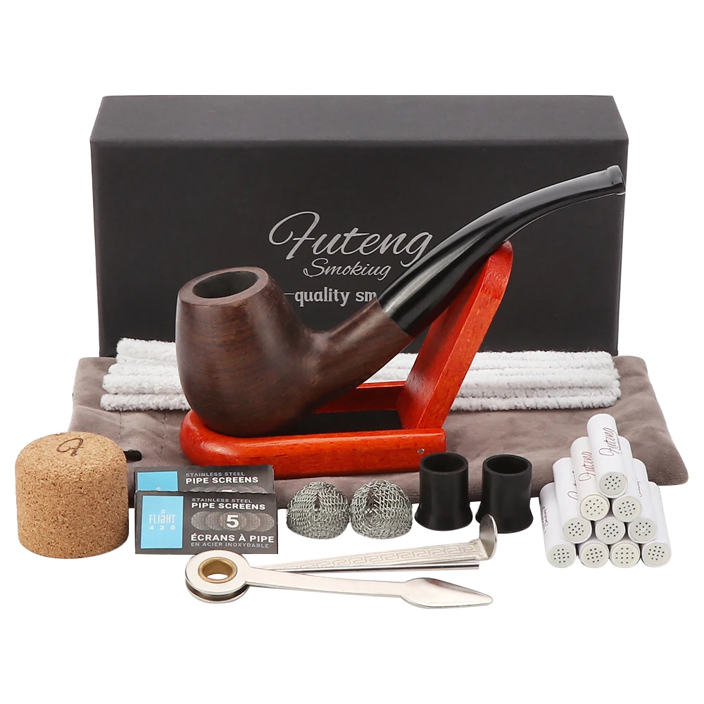 

New Set Pipe Smoking Accessories Classic Wood Smoking Pipe Handmade Wood Tobacco Pipe Cigarette Smoking Accessories