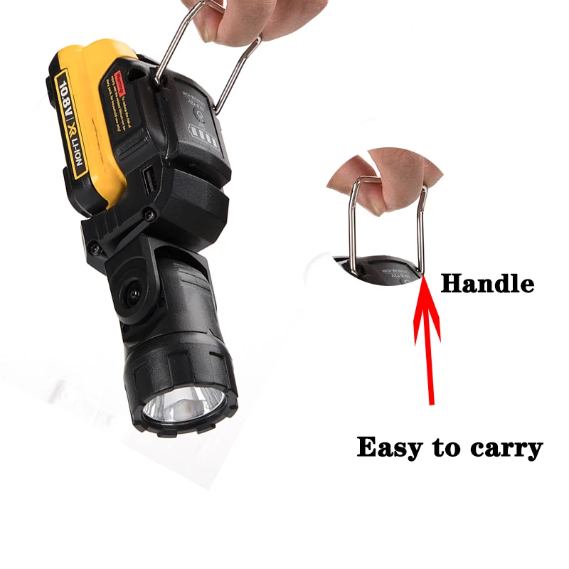 مصباح عمل لاسلكي LED ، كشاف ضوئي محمول ، مصباح عمل ، مصباح يدوي لديوالت ، ماكيتا ، من 12 فولت ، بطارية ليثيوم أيون ، DCB120