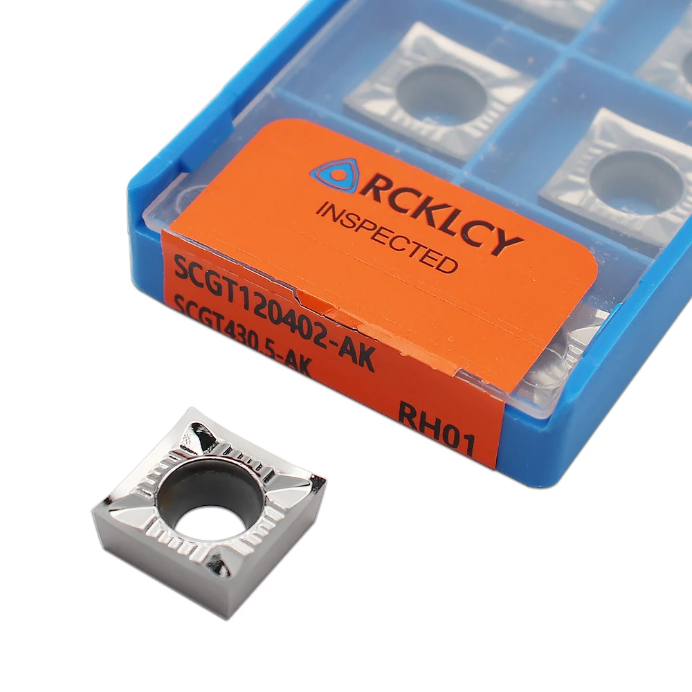 SCGT120402 SCGT120404 SCGT120408 AK RH01-herramienta de corte de carburo de hoja de aluminio, herramientas de torneado CNC AL + Estaño, aleación de madera