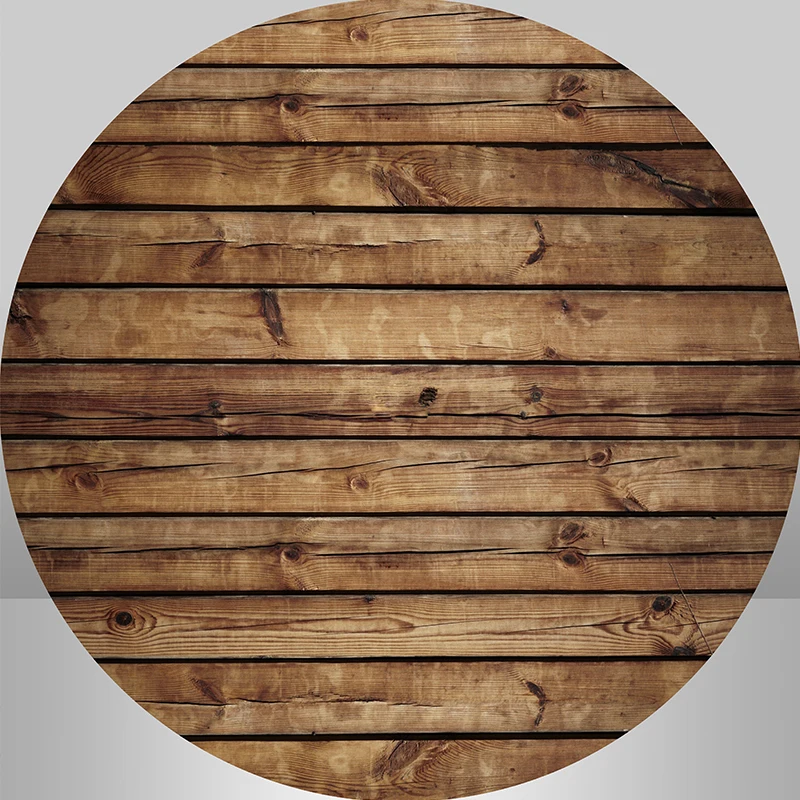 Round Circle Background Wood Wall Backdrop Baby Shower Birthday Party Wooden Floor Table Cover Decoration