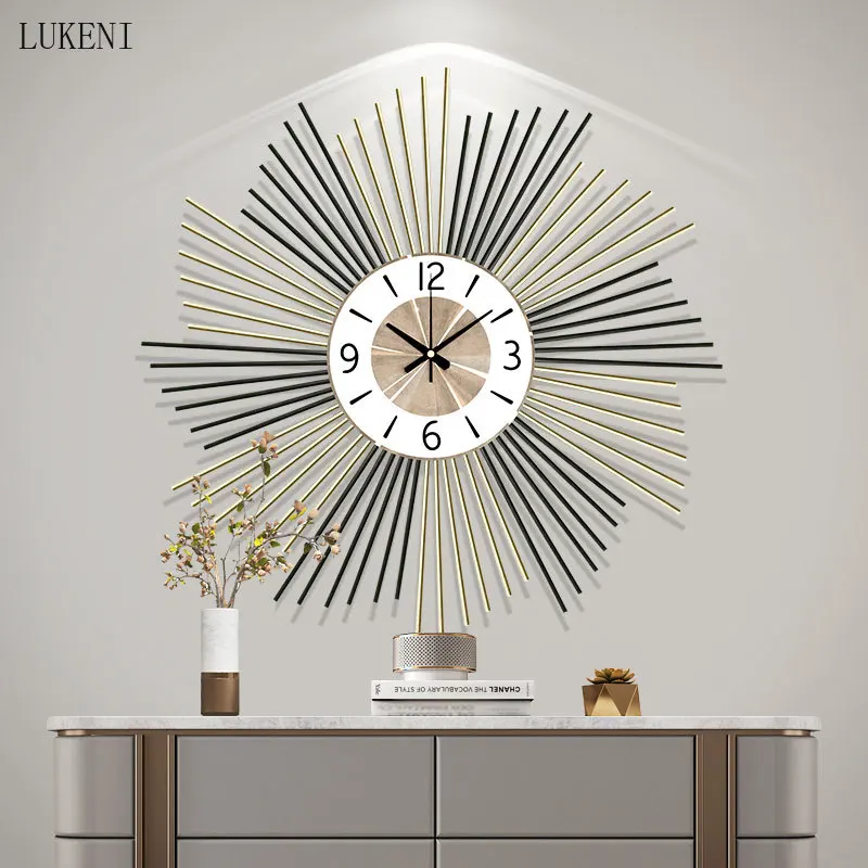 Wall Clocks Living Room Nordic Household Fashion Creative Wall Watches Atmosphere Art Personality Luxury Dining Decoration Clock