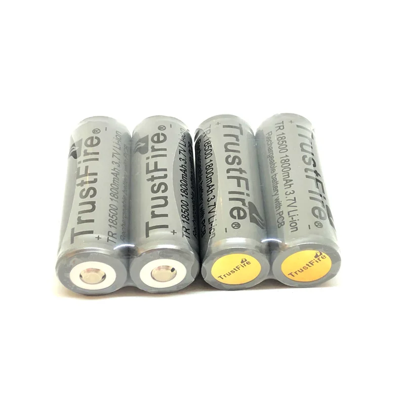 10pcs/lot TrustFire TR 18500 3.7V Rechargeable Battery Camera Flashlight Torch Li-ion Batteries 1800mAh With PCB Protected Board