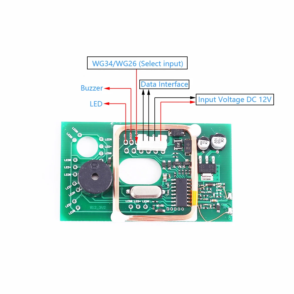 RFID kablosuz okuyucu modülü IC ID kart okuyucu 13.56MHz 125KHz çift frekans Wiegand WG26 WG34/ UART 5V 12V