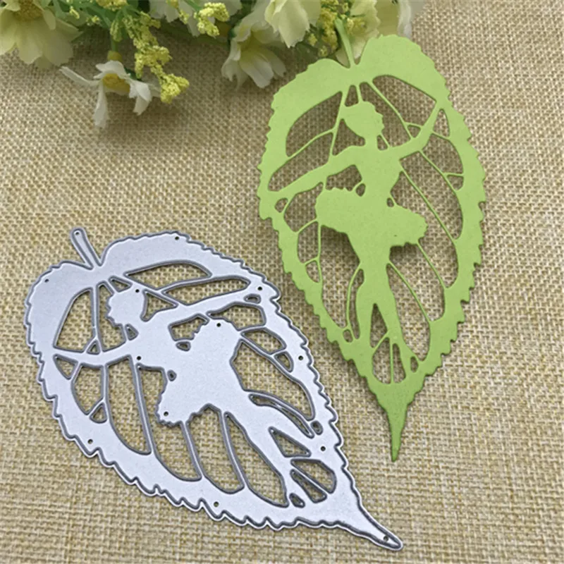 Green leaf mädchen Metall schneiden stirbt form Runde loch label tag Sammelalbum papier handwerk messer form klinge punch schablonen stirbt