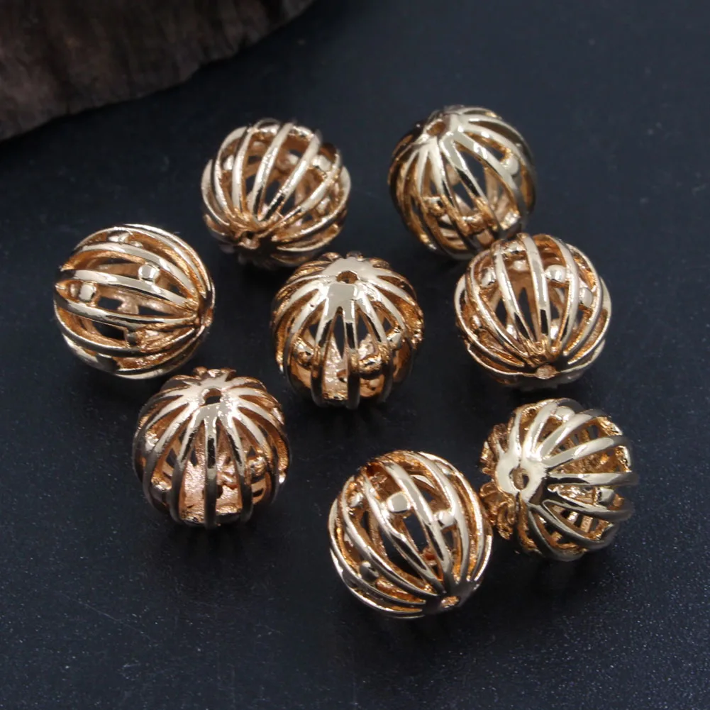 

20pcs 8 9 10mm Brass Casted Hollow Round Ball Spacer Beads Bracelet Beads Quality DIY Jewelry Crafts Accessories