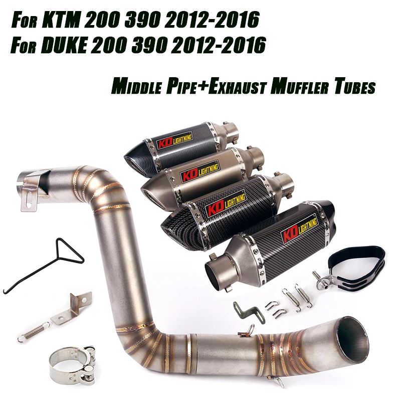 

Motorcycle Middle Link Pipe With Tail 51mm Exhaust Silencer Tubes DB Killer System for DUKE390 200 2012 2013 2014 2015 2016