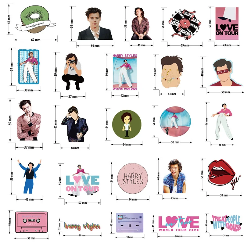 10/30/50pcs Edward Styles Stickers Stationery Waterproof PVC Sticker Skateboard Luggage Laptop Graffiti Kids Classic Toy Sticker