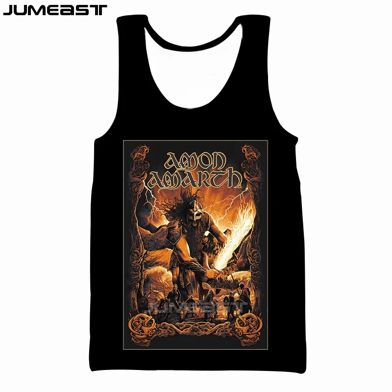 Jumeast-camisetas sin mangas para hombre y mujer, chaleco con estampado 3D Amon Amarth, ropa de calle creativa de gran tamaño, camisetas sin mangas