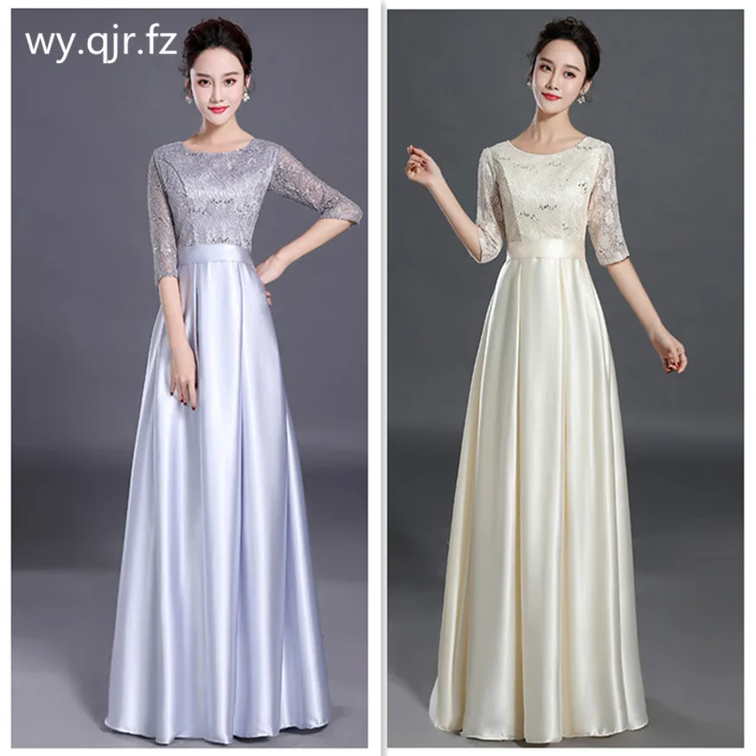 

WYHS-90#Bridesmaid Dresses Long Gary Blue and red for Female Presenters of Grand Chorus Graduation dress girls cheap wholesale