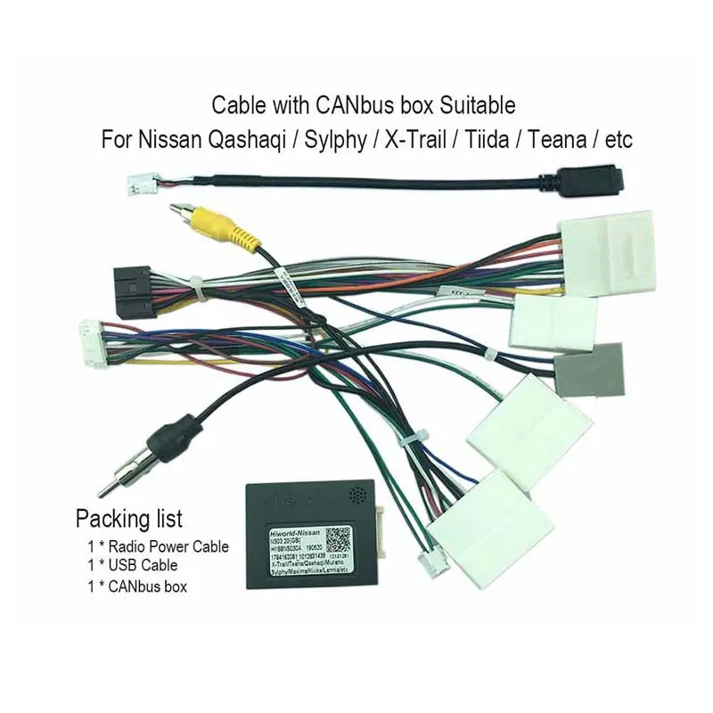 

Car Android Multimedia Player Cable Wire Harness Adapter Canbus For Nissan Teana X-Trail Qashaqi Murano Lannia Tiida Sylphy