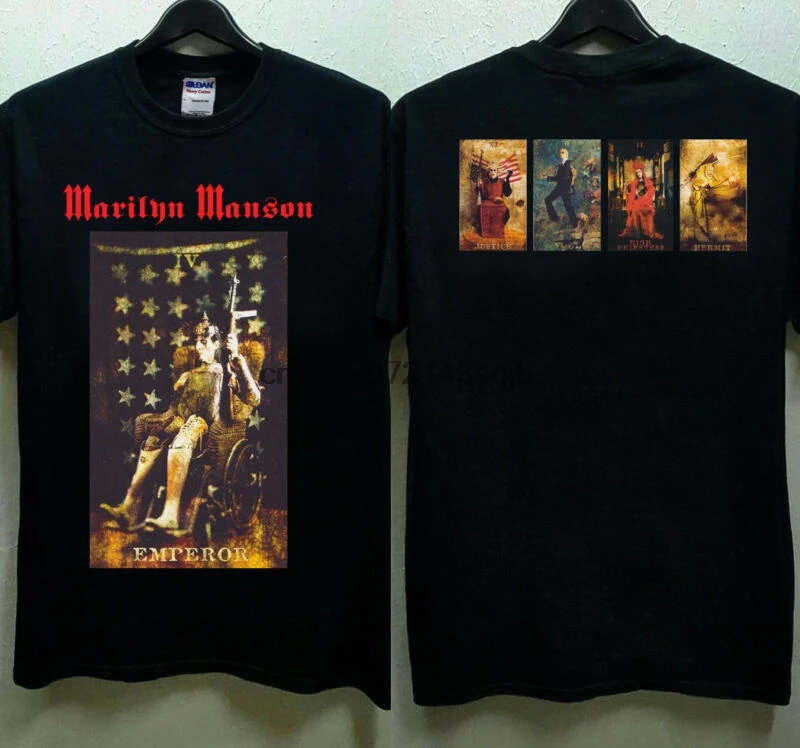 rare!! marilyn manson card tarrot emperor vintage t shirt reprint new #