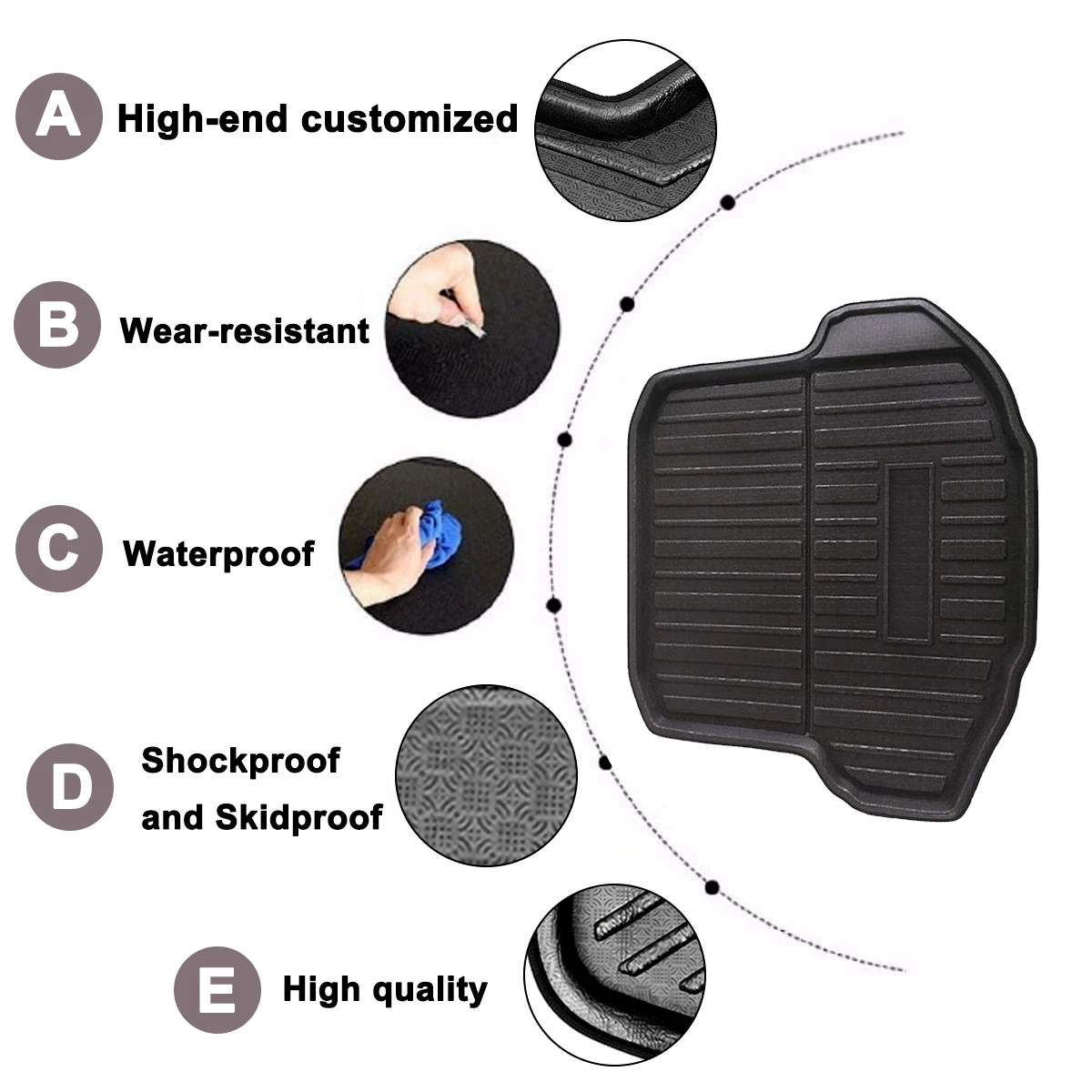 For VW Jetta 2019 Car Cargo Liner Boot For VolkswagenTray Rear Trunk Cover Floor Carpet Kick Pad Mat Matt Mat