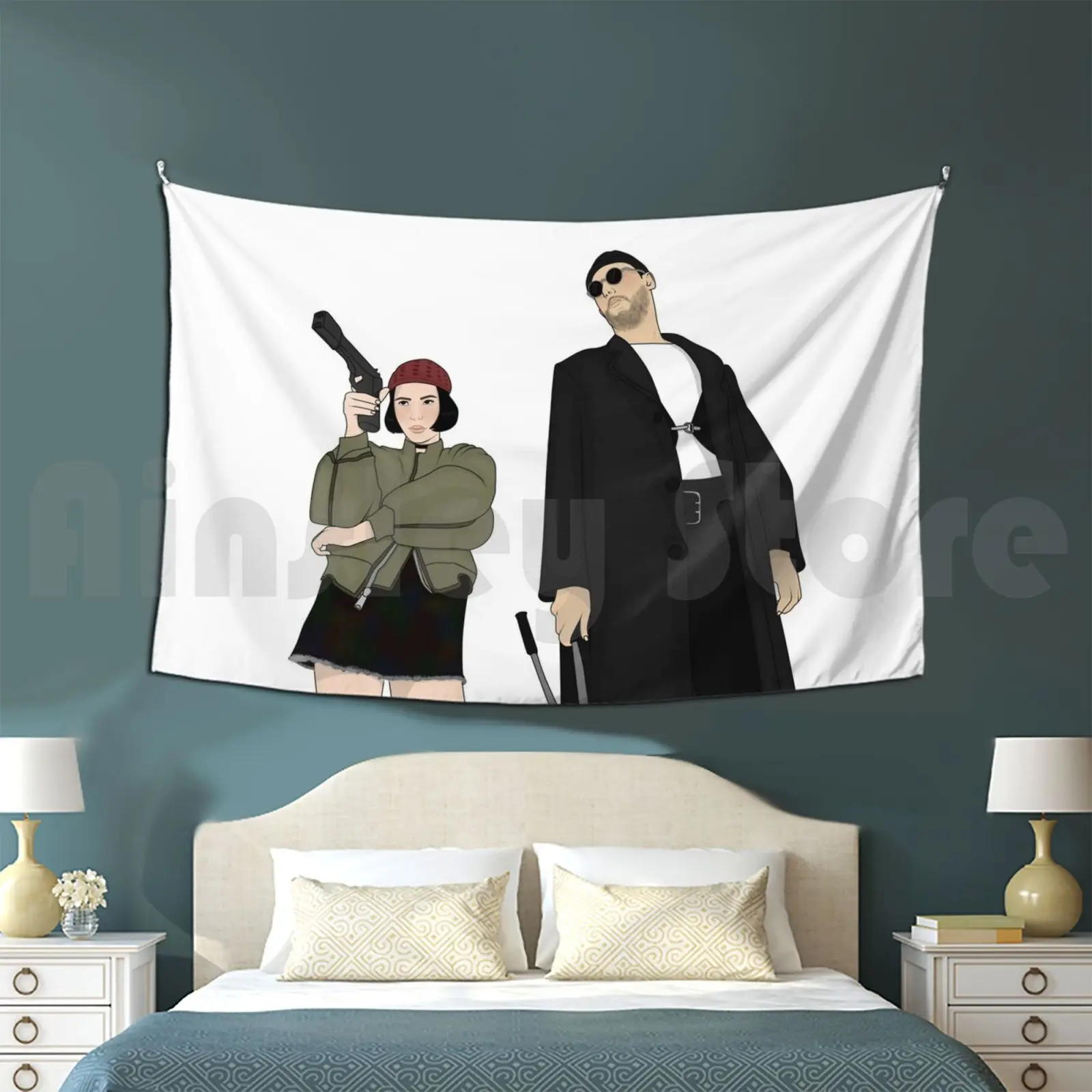 Mathilda & ; Amp ; Leon Tapestry Living Room Bedroom Mathilda Leon The Professional O Profissional Movie Nerd