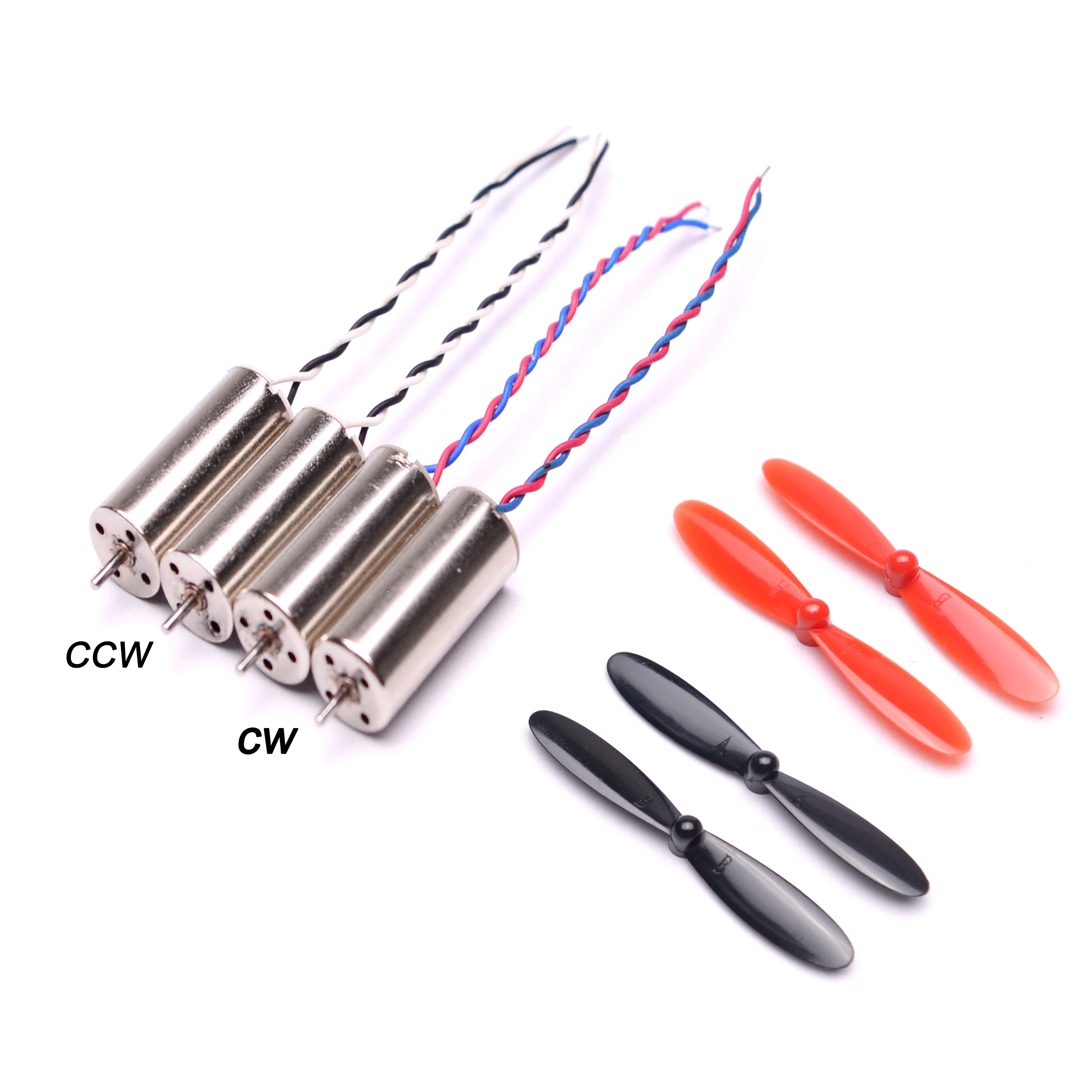 4 Stuks 8.5X20Mm 8520 Cw/Ccw Coreless Motor + 10 Paar 55Mm Blade Propeller Prop voor Diy Micro QX95 QX110 Quadcopter Rc Drone - afbeelding 1