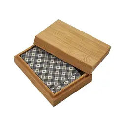 Bamboo Cards Storage Box Desktop Wooden Poker Playing Card Box Case for Tarots Playing Games Table Board Deck Game