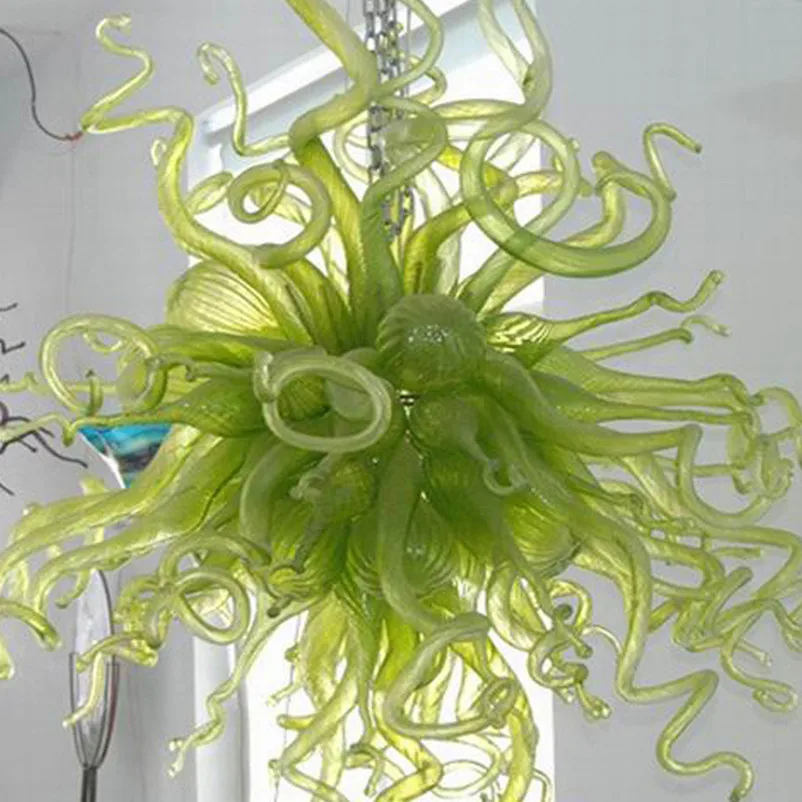 

Green Color Chihuly Style Chandelier Hand Blown Glass LED Pendant Lamps for New House Decoration