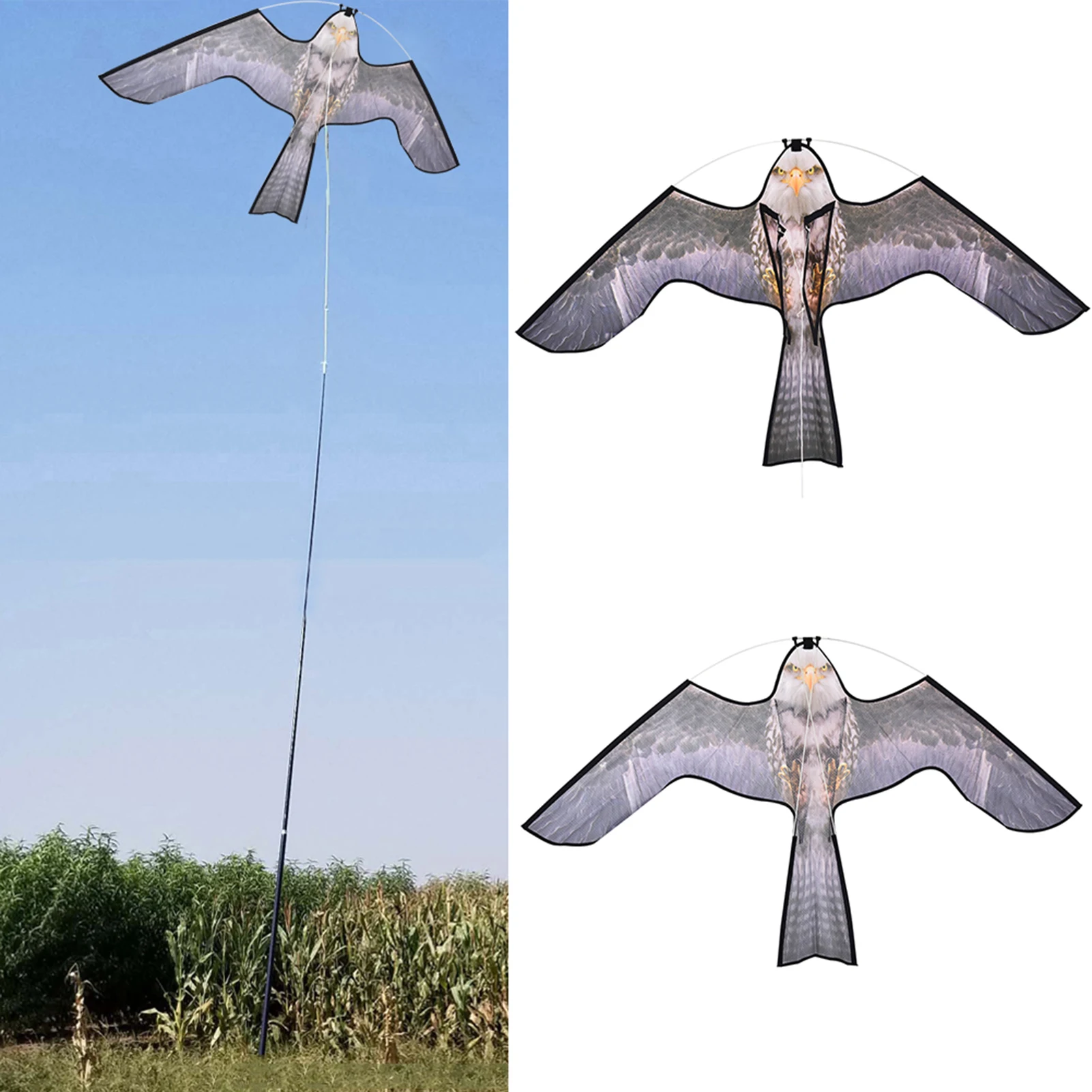 

Eagle Kite Lifelike Bird Scarer Drive Bird Kite Scarecrow Decoy Toy Yard Farm Bird Repelling Flying Kite For Garden Yard