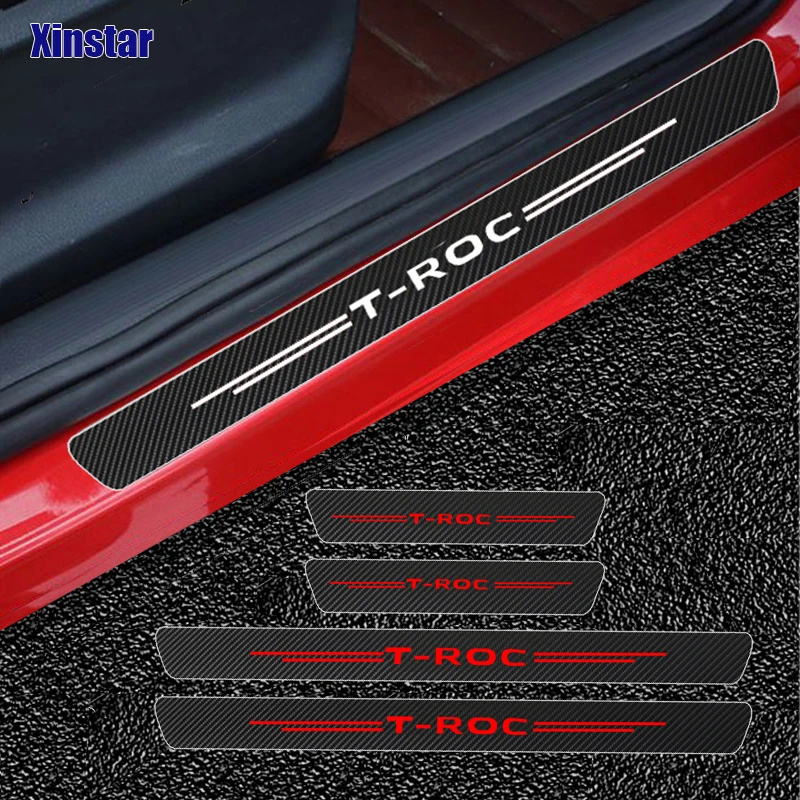 

4pcs Carbon Fiber Car Sticker For Volkswagen TROC T-ROC Auto Accessories