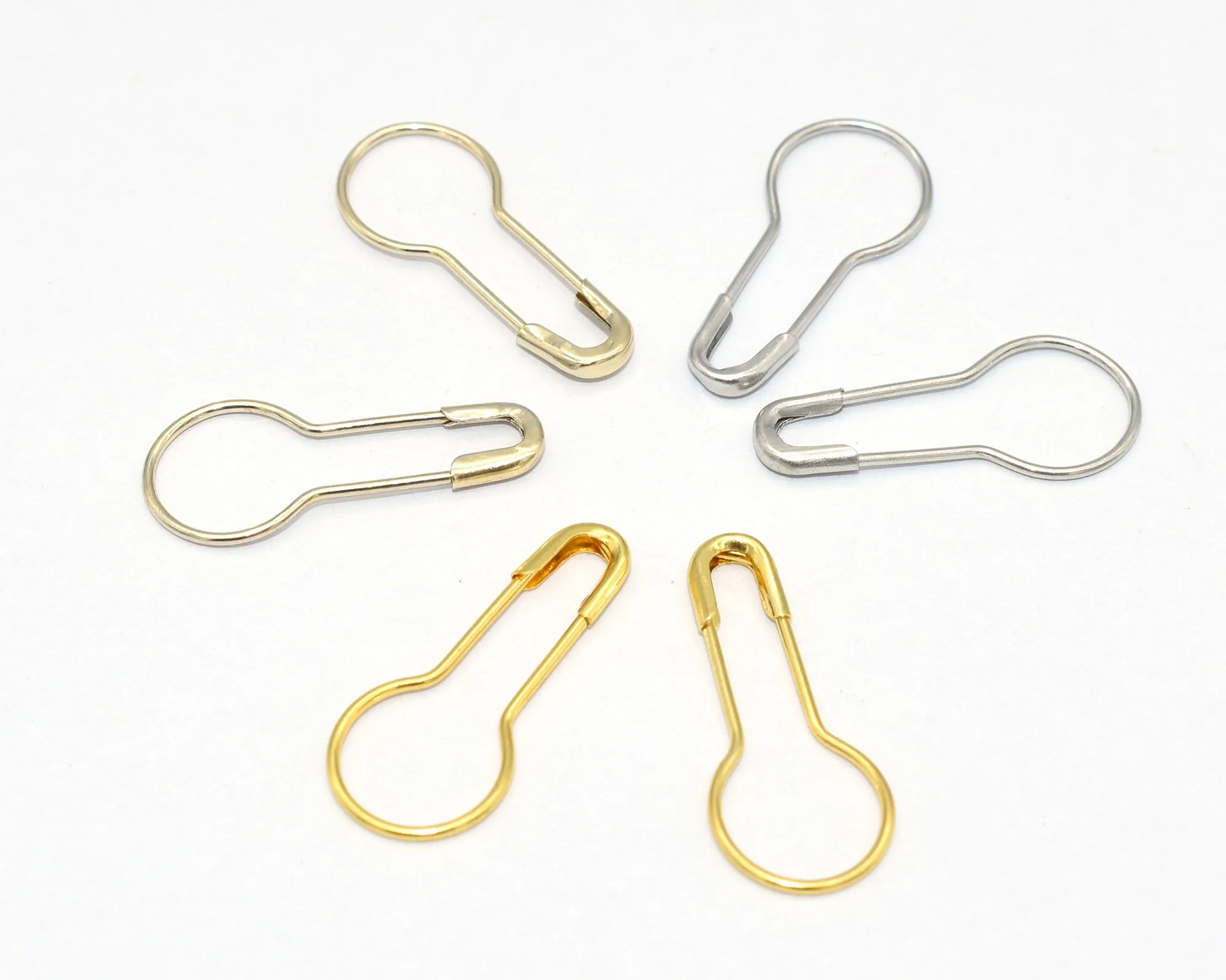 

200pcs Gourd Shape Mini Safety Pins Metal Clips Tag Brooch Pins For Fastener DIY Clothing Skirt Craft Making Supplies