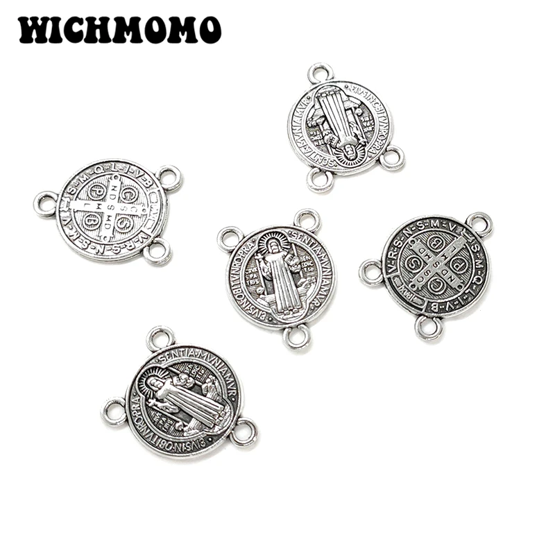 New 10pcs 18MM Handmade Retro Plated  Zinc Alloy Religious Figure Coin Connector Charms for DIY Jewelry Accessories