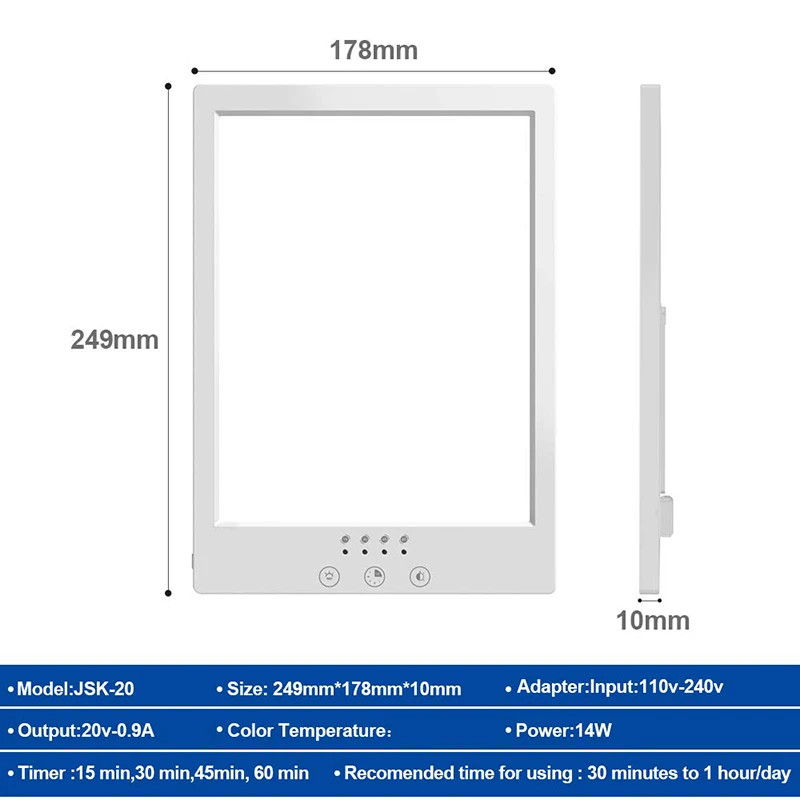 SAD LED Phototherapy Lamp Cure Phototherapy Bionic Sun Light Natural White Smart Touch Timed Dimming Color Led Night Light