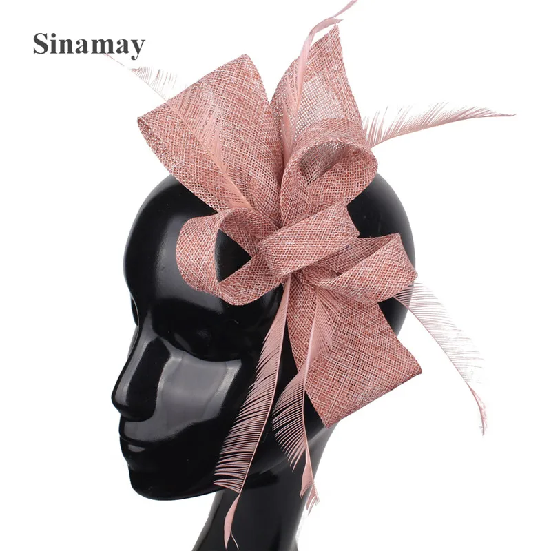 Frauen Gold Feder Blumen Hut Haar Clip Fascinator Schöne Kopfbedeckungen Stirnband Für Cocktail Party Hochzeit Kirche Haar Zubehör – Detail 11