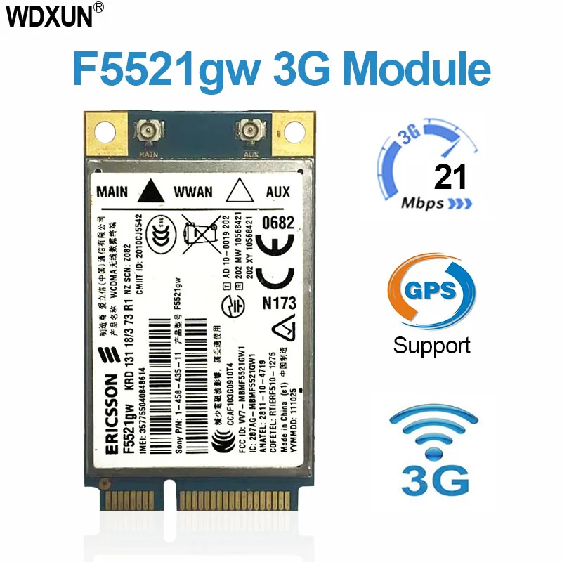 Original Ericsson F5521GW โมดูล3G Gobi3000 Gobi 3000 HSPA BORDO 21 Mbps 3G Scheda WWAN WANL WCDMA