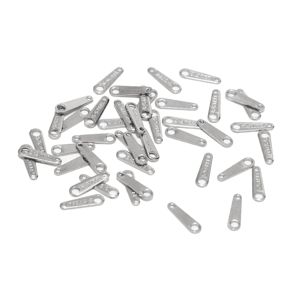 

20pcs/lot 10*3mm stainless steel Chain Tabs Jewelry End Tabs Connector Findings For DIY Making Top Quality