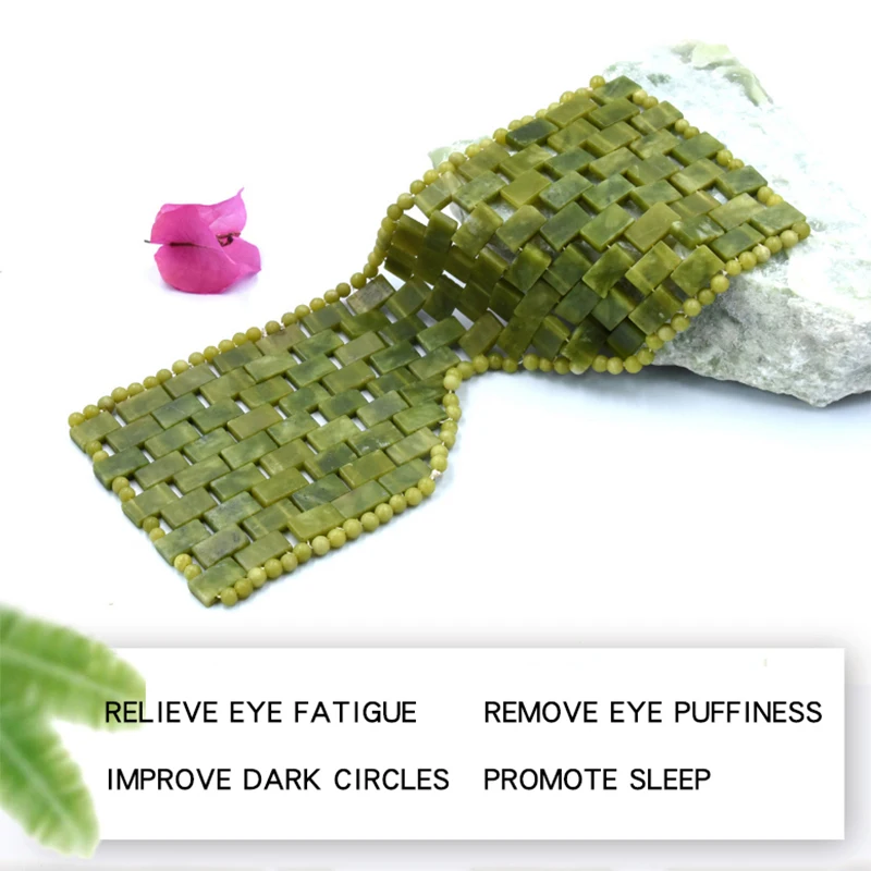 Jade Eye Mask Facial Massager Natural Stone Gouache Scraper Jade Roller Gua Sha Set Face Massage Roller Guasha Board Beauty Care