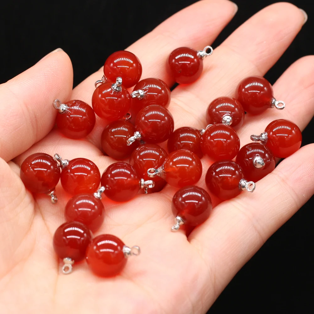 5pcs Natural Stone Agates Crystal Quartzs Damation Jaspers / Amethysts Pendant for Necklace Earring or Jewelry Making Size 10mm