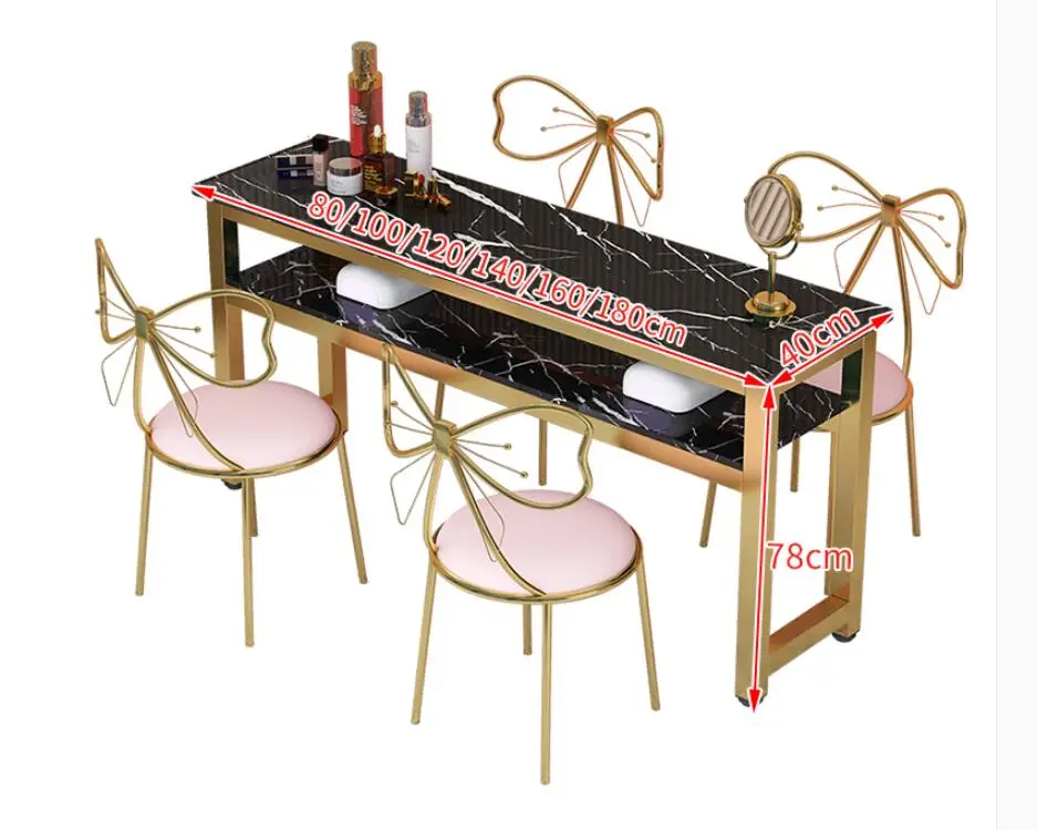 Manicure table simple modern single double three person manicure table table table chair set simple table double deck