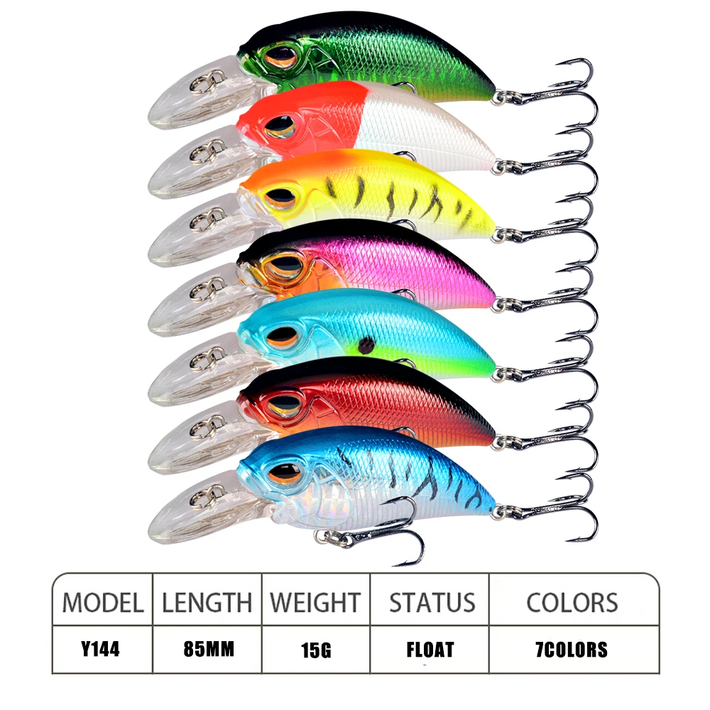 1PC Wobbler Fishing Lure Big Crankbait Minnow Bass Trolling Pike Carp Lures 7 Colors 15g/9cm Artificial Bait Swimbait Pesca