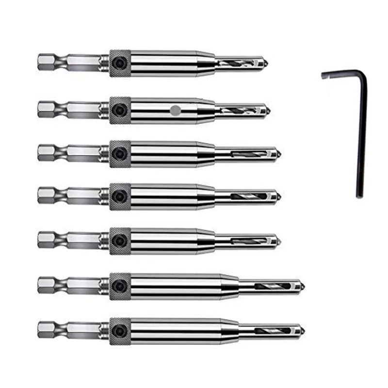 21pcs Core Drill Bit Set Hole Puncher Hinge Tapper for Windows Doors Self Centering Woodworking Hole openner Power Tool 5/64-1/4
