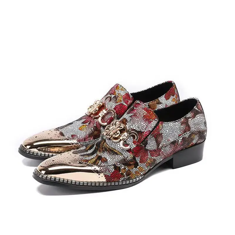 

New Men Dress Shoes Genuine Leather Luxury Floral Fashion Groom Wedding Shoes Male Luxury italian style Oxford Shoes Big Size 13