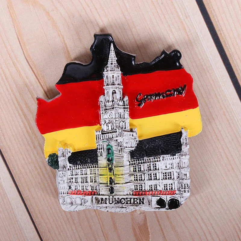 German tourist souvenir magnetic 3d refrigerator sticker Berlin architecture sticker cologne cathedral Heidelberg  neckar river