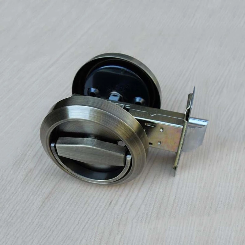 Designed 304 Stainless Steel Recessed Invisible Bronze Cup Pull Ring Handle Door Lock Fire Proof Lock Set