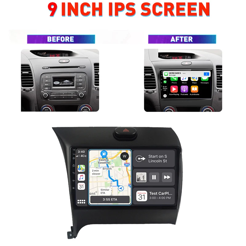 360 Camera Carplay 6g 128Gb Android 12.0 Car DVD Player For KIA K3 Cerato Forte 2013 - 2017 GPS WIFI Bluetooth RDS Stereo Radio