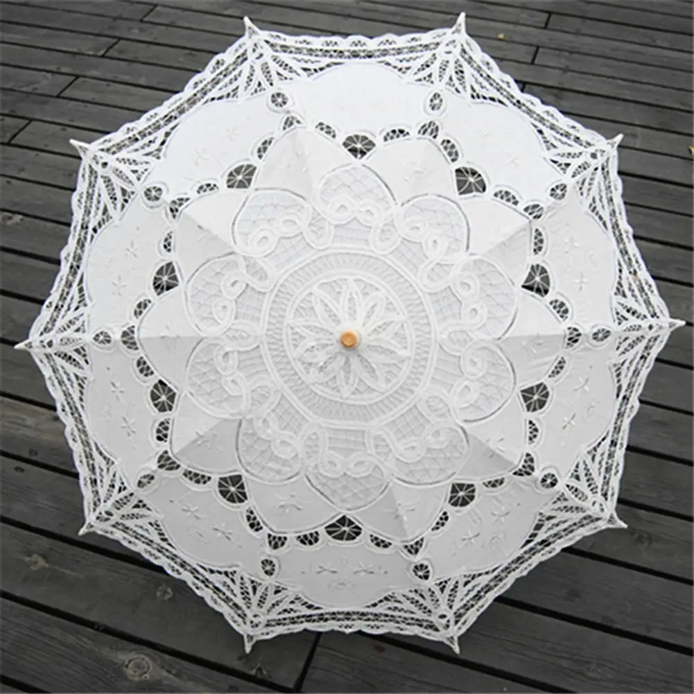 Handmade Bridal Battenburg Lace Parasol and Fan set Wedding Bride Umbrella